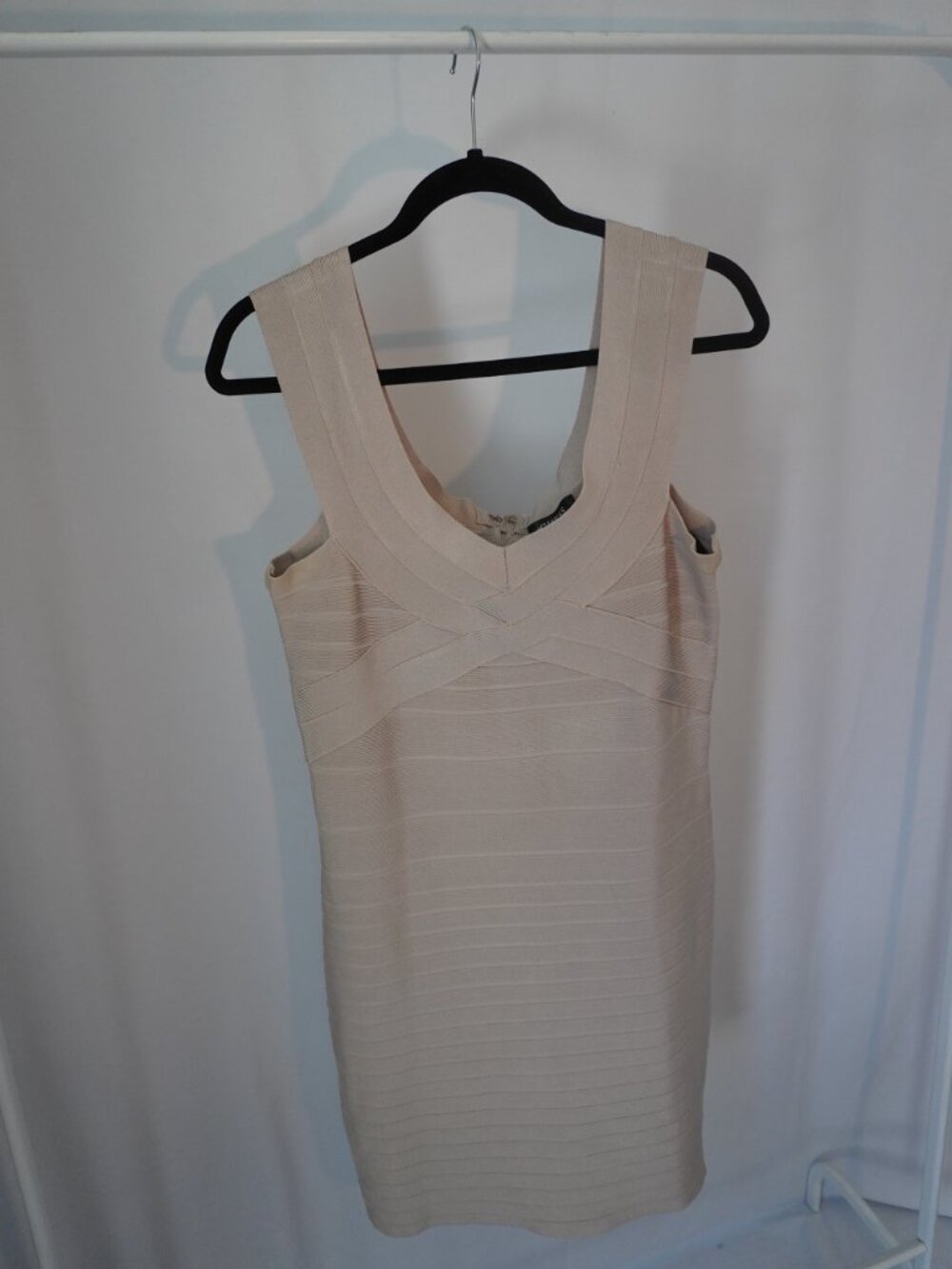 GUESS Marciano Beige Bandage Bodycon Dress Size L